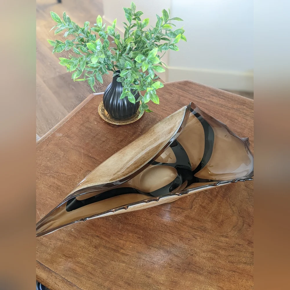 Murano Shell Style Hand Blown Glass Art Piece